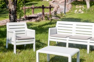 Lara Outdoor Sofa Set, White