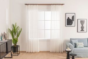 Pearl Sheer Curtain Pair, 200 x 250 cm, Off-White
