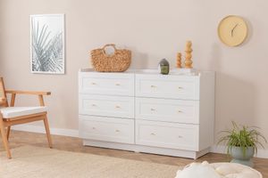Henry Wide Chest of Drawers, White