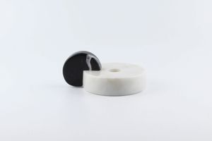Musmeus Circs Marble Candleholder, Black & White