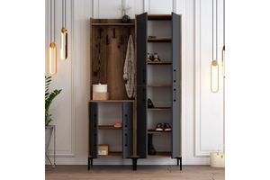 Berlin Hall Tree, Walnut & Anthracite