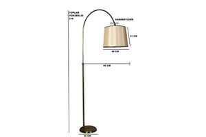 Lina Piramide Staande Lamp, Beige en Mat Goud