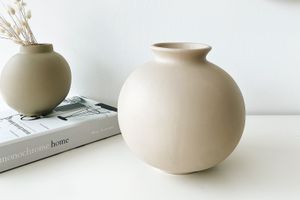 Toppy Ceramic Vase, Beige