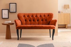Armens 2-Sitzer Sofa mit Schwarzen Beinen und Armlehnen