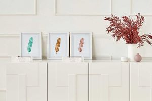 The Feather Art Print with Frame, Triptych