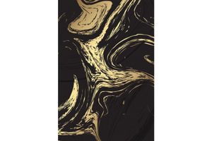 Markaev Pvc Bath Mat, 60 x 90 cm, Black & Gold