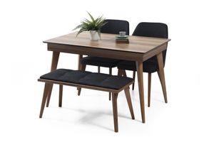 Oslo 4 - 6 Seat Extendable Dining Table, Dark Wood