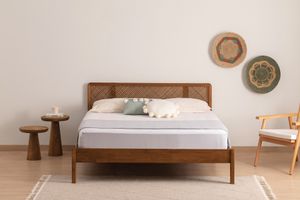 Isabelya Double Bed, 135 x 190 cm, Walnut