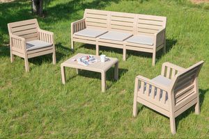 Lara Outdoor Sofa Set, Cream