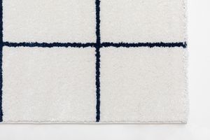 Emma Machinetapijt, 200x290 cm, Wit en Donkerblauw