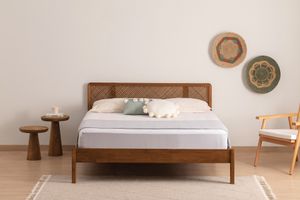 Isabelya Double Bed, 140 x 200 cm, Walnut