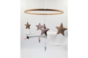 Goose Shape Baby Mobile, White & Brown