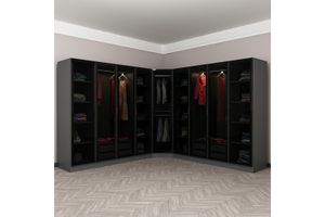 Minar Kale Kledingkast, 9 Gerookt, Met Deuren, Antraciet