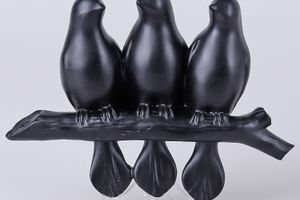 Mary Triple decoratieve vogel, zwart