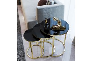 Venus Nesting Table, Black & Gold