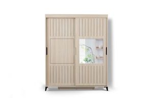 Huga Sliding Wardrobe 160 cm Cabinet, Oak