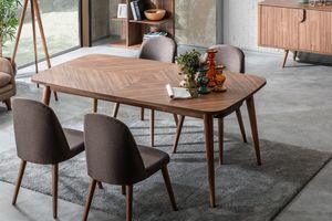 Vogue Ala 4-6 Seat Fixed Dining Table, Dark Wood
