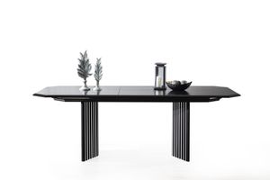 Rome 8-10 Seat Extendable Dining Table, Black