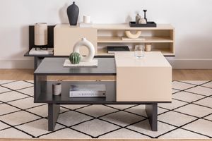 Frank Coffee Table, Beige & Anthracite
