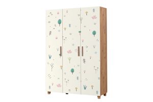 Leva Jungle Kledingkast met 3 Deuren, Pijnboom en Wit