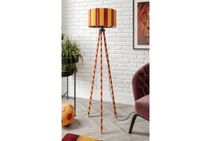 Krémová dekorativní moderní stojací lampa trojnožka Osso