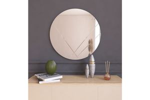Mone Dekorativer Runder Spiegel, 60 cm, Weiß