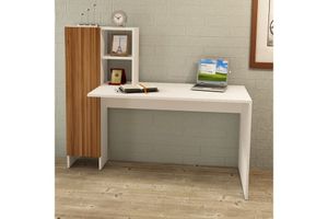 New Twin Schreibtisch, Nussbaum & Weiß