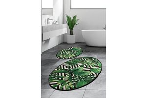 Chilai Tropic Badematten-Set, 60x90 cm, Grün