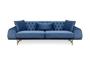 Nepal Three Seater Sofa, Blue