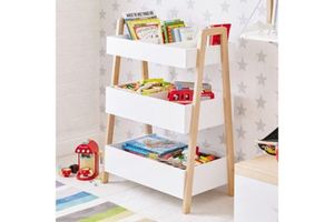 Nigra Montessori Bookcase, 55 cm, White & Light Wood