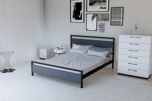 Star Double Bed, 140 x 190 cm, Grey