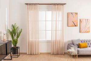 Mist Sheer Curtain Pair, 350 x 250 cm, Light Pink