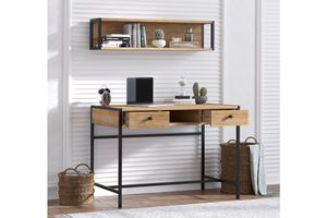 Freya Desk with Storage, Light Wood
