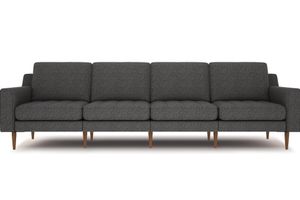 Normod 4-Sitzer Sofa mit Holzbeinen aus Nussbaum, Anthrazit