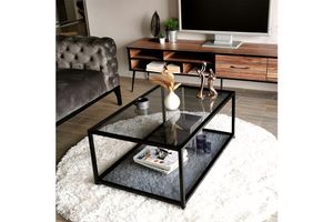 Neostyle Tempered Glass Coffee Table, Black