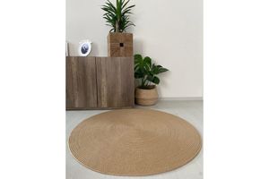 Milda Rond Jute Tapijt, Bruin