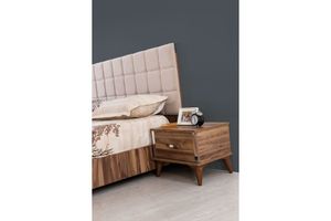 Narciso Bedside Table, Dark Wood