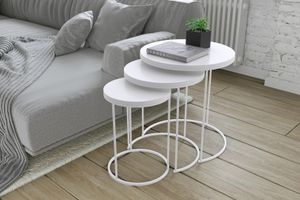 Arlo Nesting Table, White