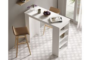 Style Fixed Bar Table, White