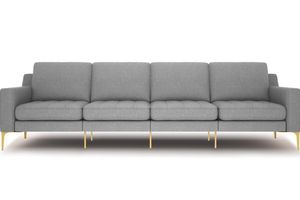 Normod 4-Sitzer Sofa mit Goldenen Metallbeinen, Grau