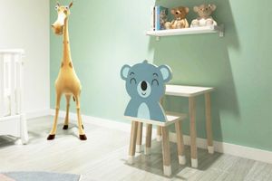 Koala Design Children Desk, 50 cm, White & Light Wood
