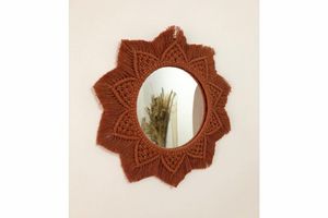 Macrame Mimi Wall Mirror, Rust