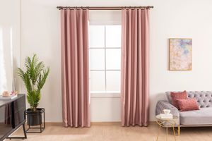 Aster Blackout Curtain Pair, 140 x 250 cm, Pink