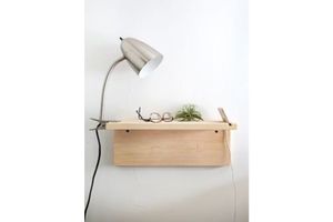 Secret Plug Wall Shelf, Light Wood