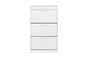 Flat Shoe Storage Cabinet With Pull Down Doors And Drawer