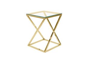 Udioy Glass Side Table, Gold
