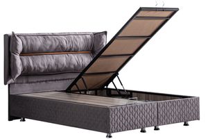 Barcelona Boxspringbed met Hoofdbord, Antraciet