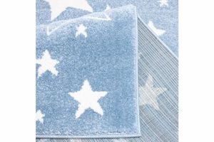 Piave Star Print Children's Rug, Blue