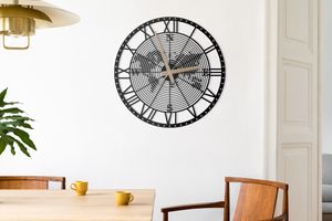 Kompass und Weltkarte Wanduhr, 45 cm