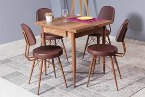 Eagle Square 4-6 Seat Extendable Dining Table, Walnut